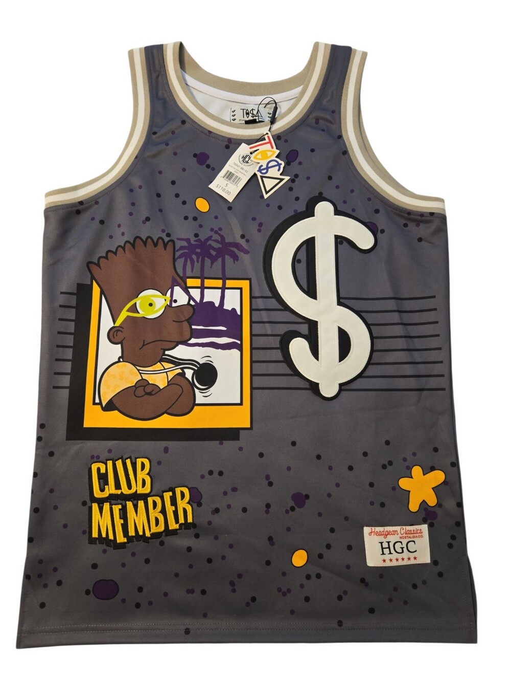 NWT Headgear Classics TISA Bart Simpson Club Member Basketball Jersey Small